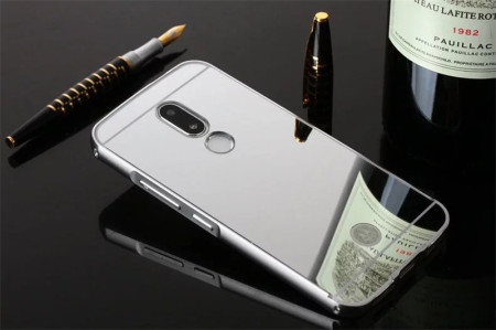 Добави още лукс Бъмпъри за телефони Луксозен алуминиев бъмпър с твърд огледален сребрист гръб за Lenovo Moto M Dual / Motorola Moto M Dual 